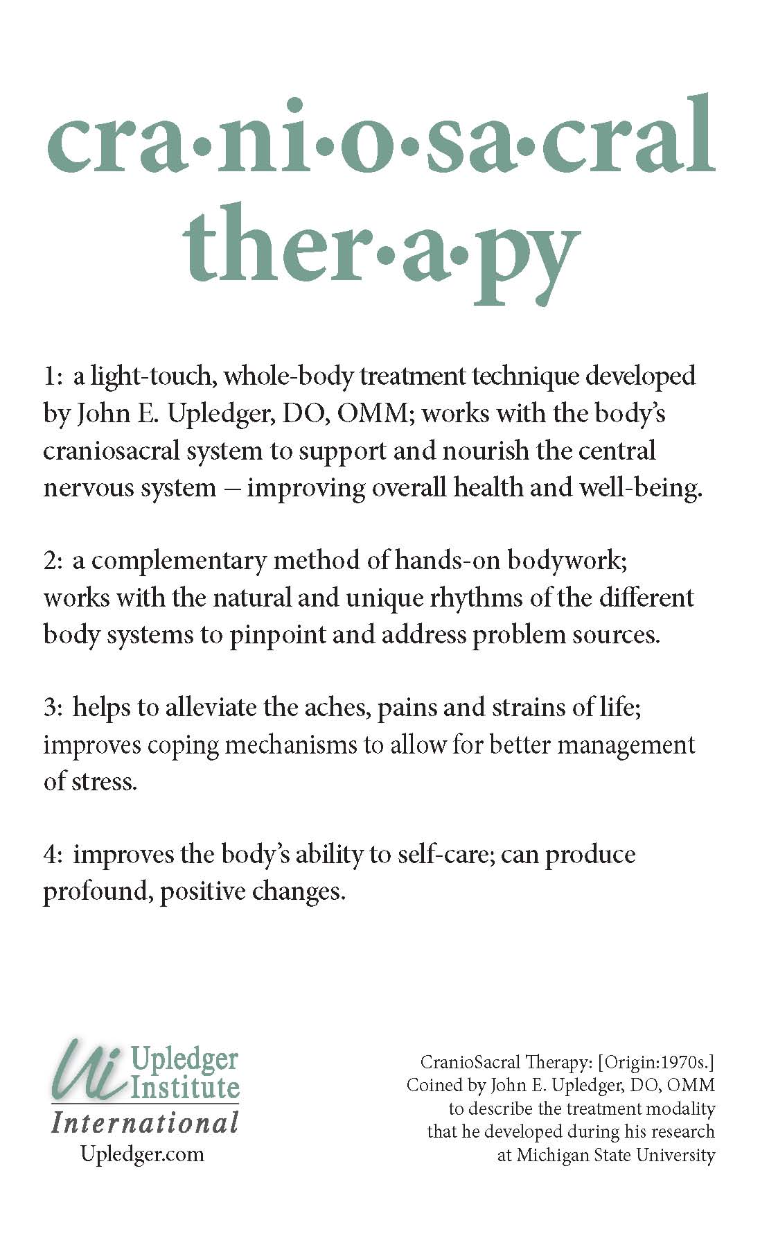 CranioSacral Therapy Definition Poster